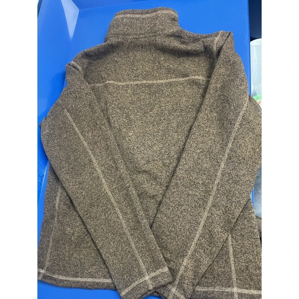 North Face Sweater Knit Quarter Zip Fleece Pullover Mens Medium Mushroom Taupe